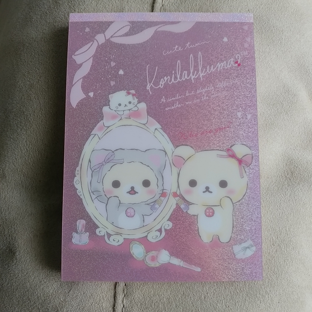 San-X Korilakkuma in the Mirror medium memo pad - Pink